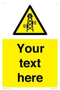 Custom warning RF radiation transmitter
